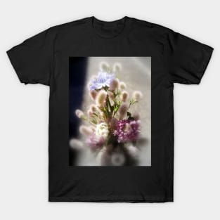 wildflower bouquet, focal black and white T-Shirt